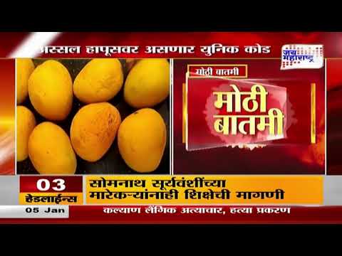 Alphonso Mango | अस्सल हापूसवर असणार युनिक कोड | Marathi News