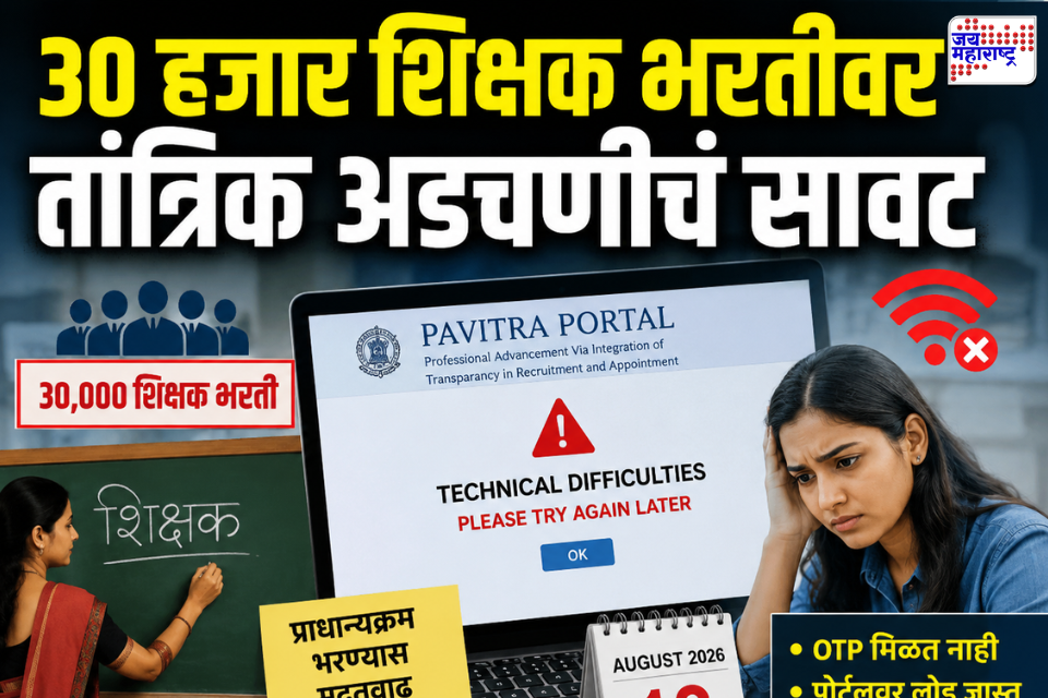 Teacher Recruitment Maharashtra: 15 महिन्यांच्या प्रतीक्षेनंतर शिक्षक भरती सुरू, पण पवित्र पोर्टलवर तांत्रिक अडचणी; मुदत वाढवली