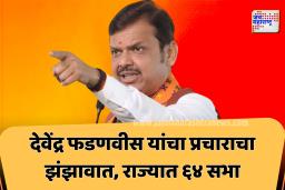 देवेंद्र फडणवीस यांचा प्रचाराचा झंझावात, राज्यात ६४ सभा