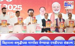 Bihar Elections 2025 NDA Manifesto : बिहारकरता एनडीएचा जाहीरनामा; पायाभूत सुविधा, शिक्षण आणि आरोग्य क्षेत्रांसाठी मोठ्या घोषणा