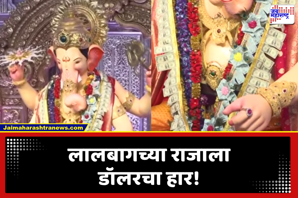 Lalbaugcha Raja 2026: लालबागच्या राजाला डॉलरच्या नोटांचा हार! भक्ताचा अनोखा नजराणा चर्चेत
