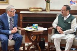 Bill Gates Meets JP Nadda: बिल गेट्स यांनी घेतली जेपी नड्डा यांची भेट; आरोग्य आणि तंत्रज्ञानाबद्दल केली चर्चा