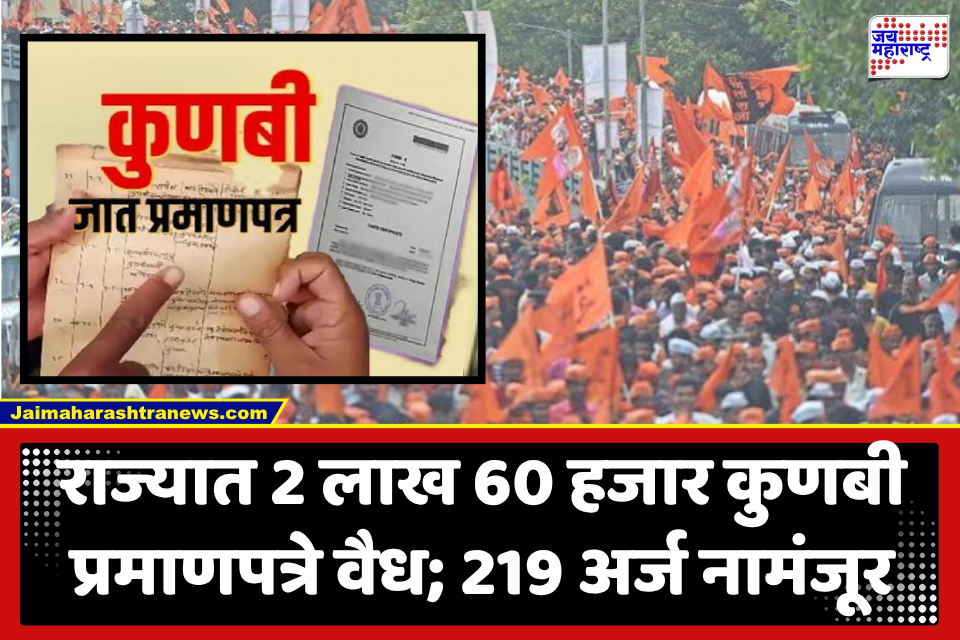 Maratha Kunbi Certificates : कुणबी वैधतेसाठी ओघ वाढला! राज्यातील 2 लाख 96 हजार 246 अर्जाची पडताळणी; तर10 हजार 843 अर्ज प्रलंबित