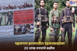 काश्मीरच्या कानाकोपऱ्यात पहलगाम हल्ल्यातील दहशतवाद्यांचे पोस्टर; शोधणाऱ्याला 20 लाख रुपयांचे बक्षीस जाहीर