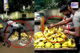 Viral Video: फेरीवाल्याने डबक्यात साचलेल्या पाण्यात धुतली केळी