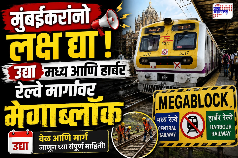 Mumbai Mega Block Update : ऐन सुट्टीच्या दिवशी होणार मनस्ताप! रेल्वेच्या मध्य आणि पश्चिम मार्गावर उद्या मेगाब्लॉग; हार्बर मार्गावरील फेऱ्याही पाच तास बंद