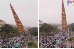 धार्मिक कार्यक्रमादरम्यान 100 फूट उंच रथ कोसळला; दोघांचा मृत्यू, कुठे घडली घटना? जाणून घ्या