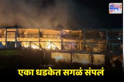 Karnataka Accident: महामार्गावर मृत्यूचं तांडव! ट्रकच्या धडकेनंतर बस जळून खाक; 10 जणांचा मृत्यू