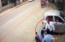 हॉर्न वाजवल्यामुळे दंतचिकित्सकाला मारहाण; घटना CCTVमध्ये कैद
