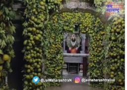 विठ्ठल मंदिरात मोसंबीची आरास.
