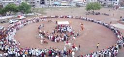 संत नामदेव महाराजांच्या पालखी सोहळ्यातील पहिले रिंगण
