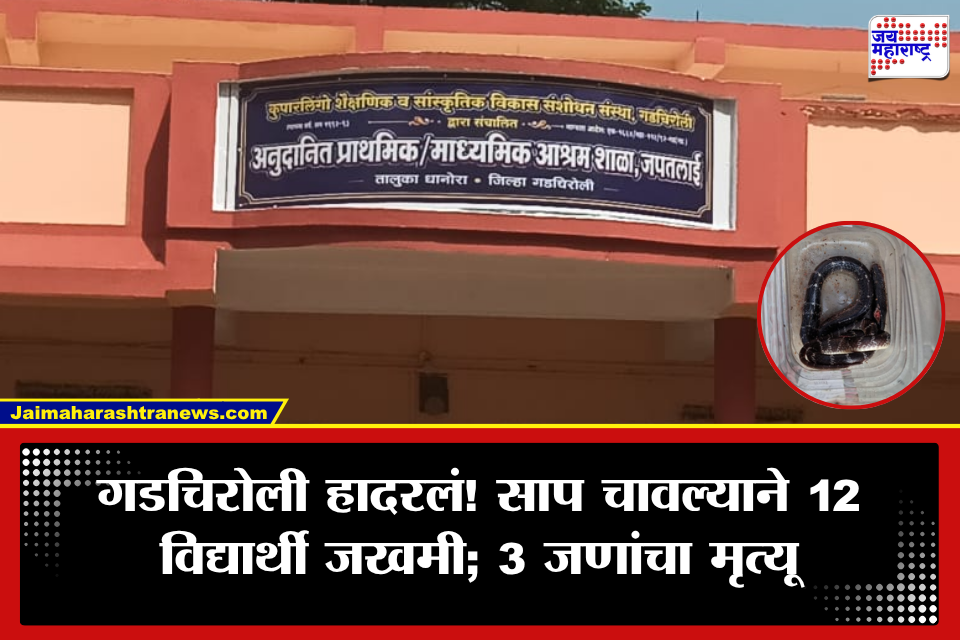 Gadchiroli: गडचिरोलीत आश्रमशाळेत मध्यरात्री सर्पदंशाचा थरार; 3 विद्यार्थिनींचा मृत्यू, 12 विद्यार्थी जखमी, नेमकं काय घडलं?