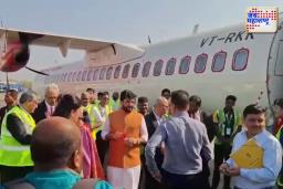 अमरावती विमानतळाच्या लोकार्पणासाठी महायुतीचे नेते अमरावतीत दाखल