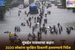 मुंबईत पावसाचा कहर! 3100 लोकांना सुरक्षित ठिकाणी हलवण्याचे निर्देश
