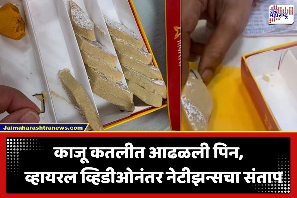 Viral Video : काजू कतलीमध्ये सापडली गंजलेली पिन; मुंबईतील प्रसिद्ध मिठाईच्या दुकानाचा मोठा निष्काळजीपणा उघड, व्हिडीओ व्हायरल