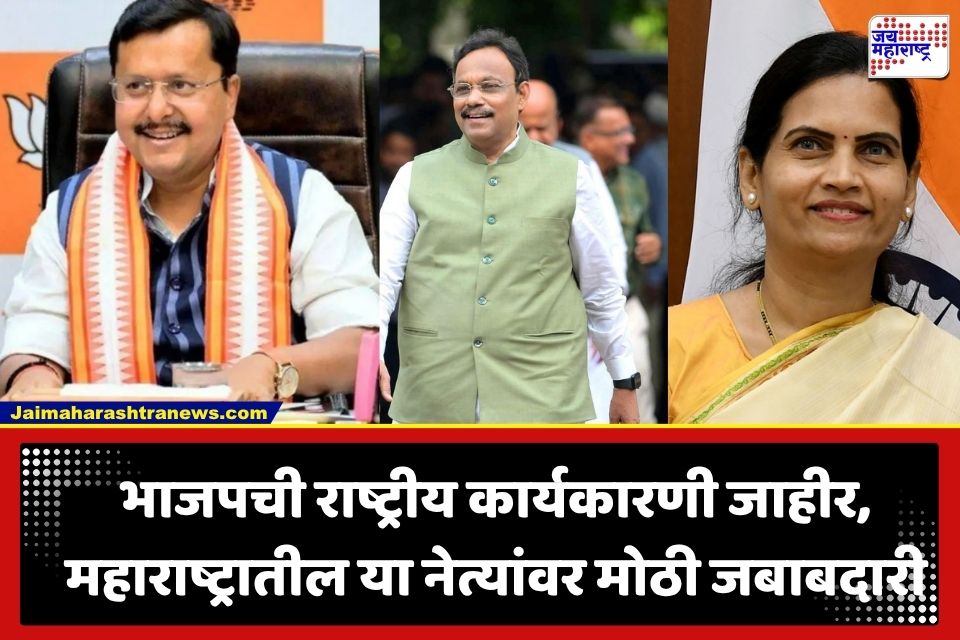 BJP National Committee List : भाजप राष्ट्रीय कार्यकारणीची यादी समोर; तावडेंवर राष्ट्रीय महामंत्रीपदाची, तर भारती पवारांवर उपाध्यक्षपदाची जबाबदारी