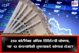 Share Market Dividends: शेअर बाजारात पडणार डिविडेंटचा पाऊस; 250 कोटींपेक्षा अधिक रक्कम वाटणार ‘या’ 12 कंपन्या