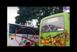 Video : कर्नाटक परिवहनाच्या बसवर युवासेनेचं ‘जय महाराष्ट्र’