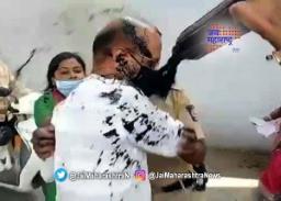 अमरावतीत शिवप्रेमी आक्रमक; आयुक्तांवर शाईफेक