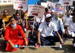 पालघर जिल्ह्यात एसटी कर्मचाऱ्यांचा मूक निषेध मोर्चा