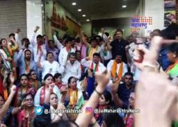 मनोज कोटक यांच्या कार्यालयाबाहेर भाजपचे शक्तिप्रदर्शन