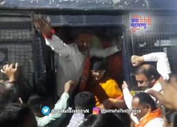 राऊतांचे जळगावात जल्लोषात स्वागत