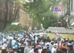 राष्ट्रवादी युवक काँग्रेसचे ईडी कार्यालयासमोर आंदोलन